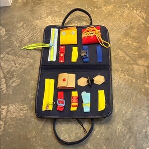 Kids Interactive Activity Board with Multicolor Fasteners